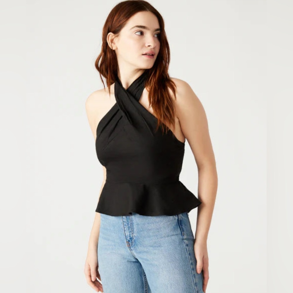 NWT- Steve Madden Kosta Top, black, size XL